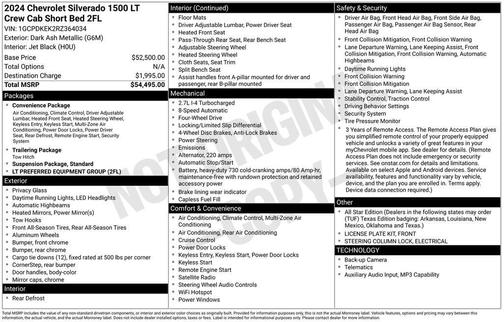 Dark Ash Metallic 2024 Chevrolet Silverado 1500 LT