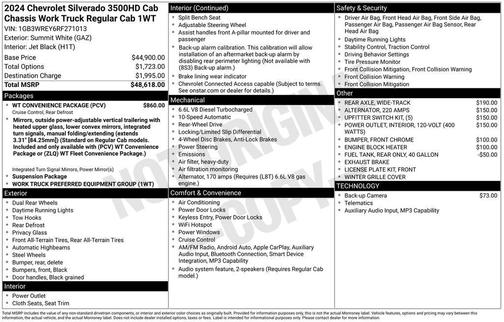 Summit White 2024 Chevrolet Silverado 3500 WT