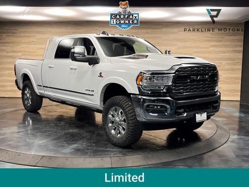 Pearl White 2024 RAM 3500 Limited Mega Cab 4x4 6'4' Box