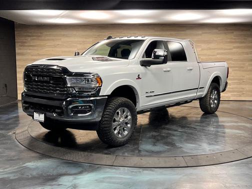 Pearl White 2024 RAM 3500 Limited Mega Cab 4x4 6'4' Box