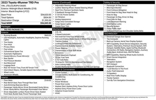 Midnight Black Metallic 2023 Toyota 4Runner TRD Pro