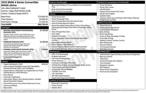 Vegas Red Metallic 2025 BMW M440 i xDrive