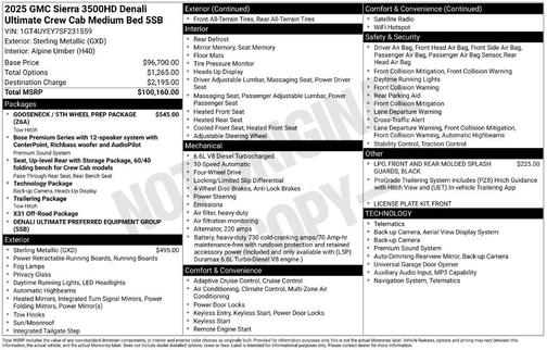 Sterling Metallic 2025 GMC Sierra 3500 Denali