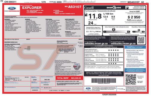 Agate Black Metallic 2021 Ford Explorer ST