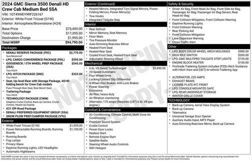 White Frost Tricoat 2024 GMC Sierra 3500 Denali