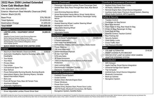 Maximum Steel Metallic Clearcoat 2022 RAM 2500 Limited Mega Cab 4x4 6'4' Box