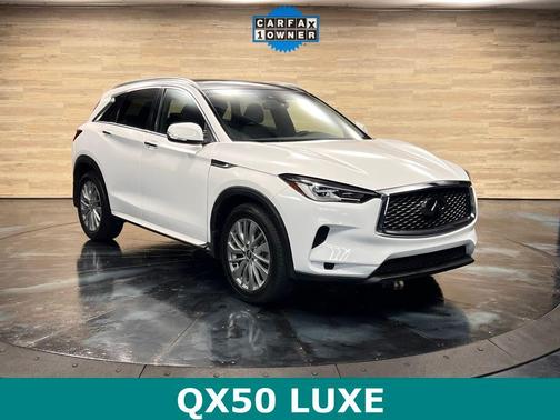 Lunar White 2024 INFINITI QX50 LUXE AWD