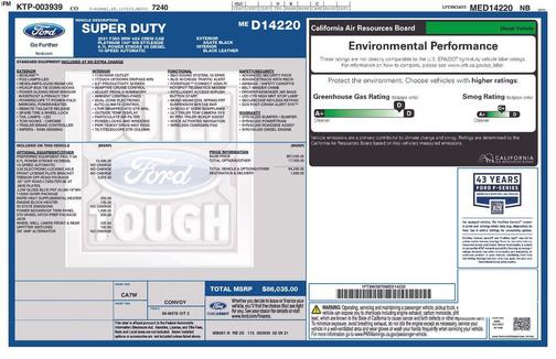 Agate Black Metallic 2021 Ford F-350 Platinum