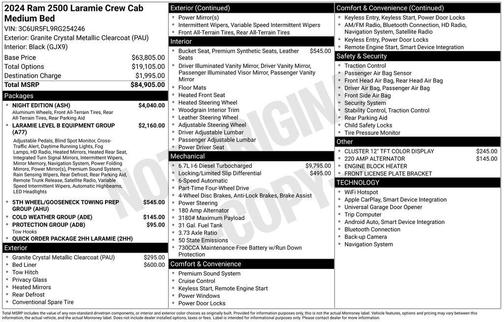 Granite Crystal Metallic Clearcoat 2024 RAM 2500 Laramie Crew Cab 4x4 6'4' Box