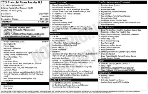 Radiant Red Tintcoat 2024 Chevrolet Tahoe Premier