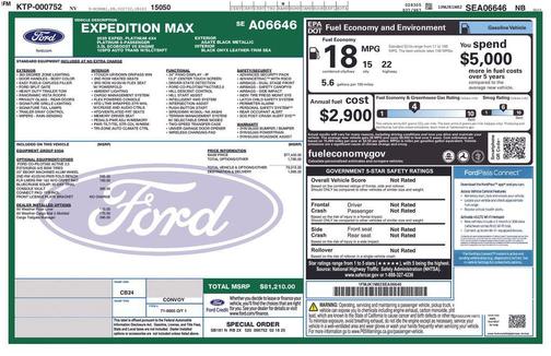 Agate Black Metallic 2025 Ford Expedition Max Platinum