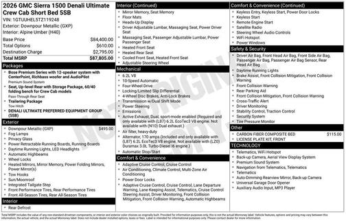 Downpour Metallic 2026 GMC Sierra 1500 Denali Ultimate