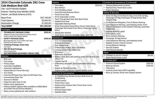 Sterling Gray Metallic 2024 Chevrolet Colorado ZR2