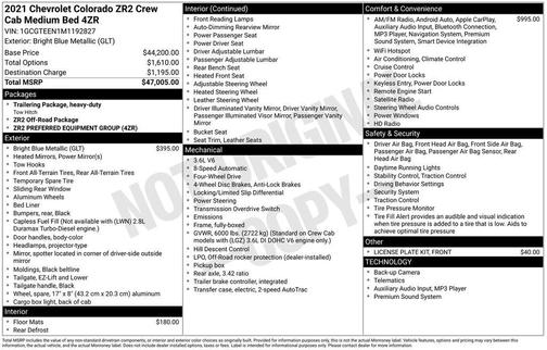 Bright Blue Metallic 2021 Chevrolet Colorado ZR2