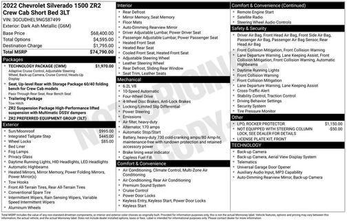 Dark Ash Metallic 2022 Chevrolet Silverado 1500 ZR2