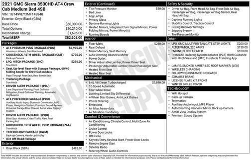 Onyx Black 2021 GMC Sierra 3500 AT4