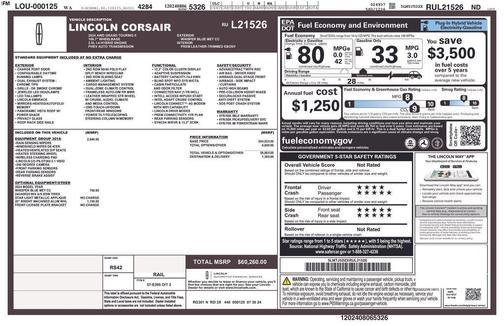 Whisper Blue Metallic Clearcoat 2024 Lincoln Corsair Grand Touring
