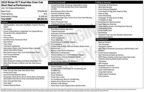 Midnight 2023 Rivian R1T Adventure Dual Motor Perf Max Pack