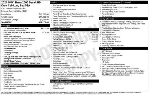 Summit White 2021 GMC Sierra 2500 Denali