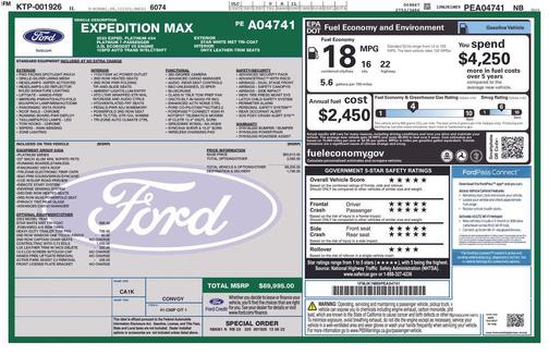 Star White Metallic Tri-Coat 2023 Ford Expedition Max Platinum