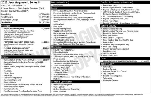 Diamond Black Crystal Pearlcoat 2023 Jeep Wagoneer L Series III 4x4