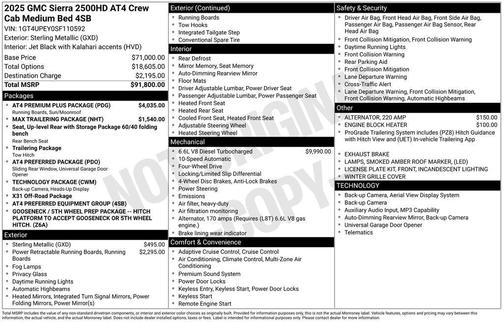 Sterling Metallic 2025 GMC Sierra 2500 AT4