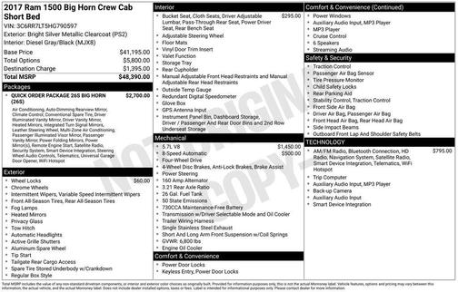 Bright Silver Metallic Clearcoat 2017 RAM 1500 Big Horn