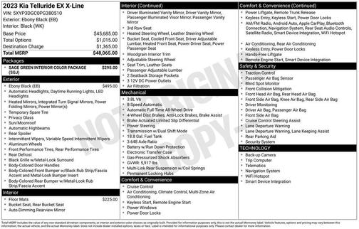 Ebony Black 2023 Kia Telluride EX X-Line