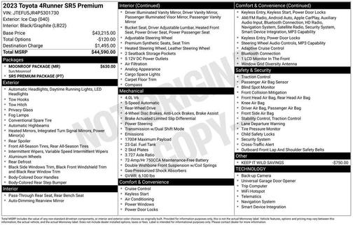 Ice Cap 2023 Toyota 4Runner SR5 Premium