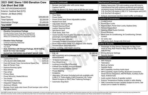 Cardinal Red 2021 GMC Sierra 1500 Elevation