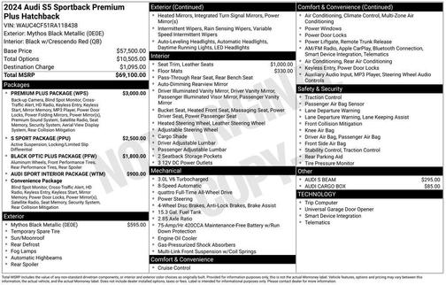 Mythos Black Metallic 2024 Audi S5 Premium Plus TFSI quattro Tiptronic