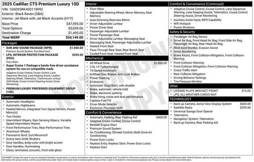 Black Raven 2025 Cadillac CT5 Premium Luxury