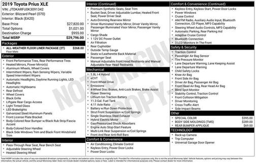 Blizzard Pearl 2019 Toyota Prius XLE