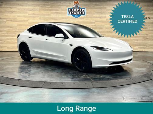 Pearl White Multi-Coat 2025 Tesla Model 3 Long Range