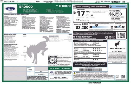 Azure Gray Metallic Tri-Coat 2024 Ford Bronco Wildtrak