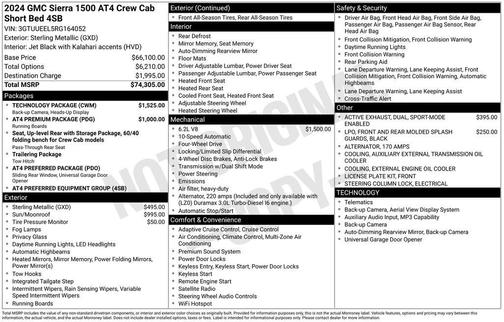 Sterling Metallic 2024 GMC Sierra 1500 AT4