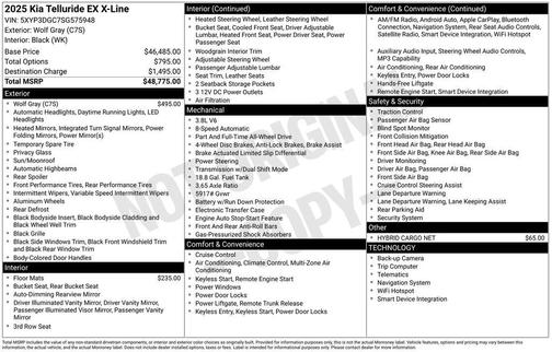 Wolf Gray 2025 Kia Telluride EX X-Line