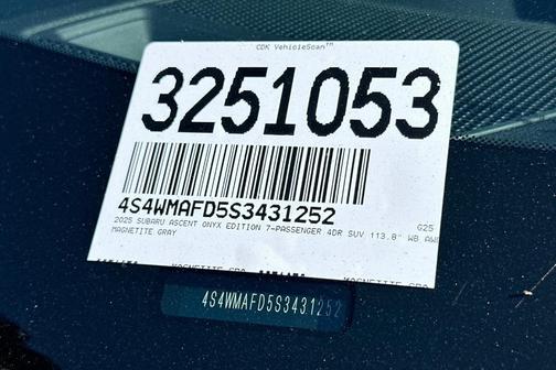 2025 Subaru Ascent Onyx Edition