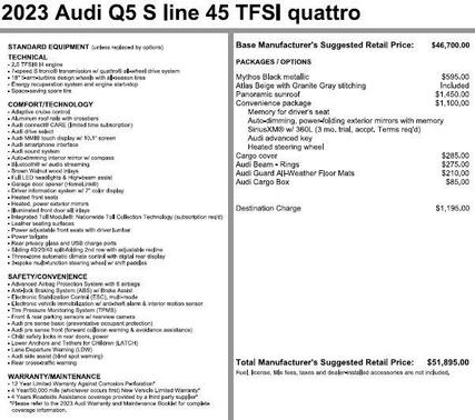2023 Audi Q5 45 S line Premium