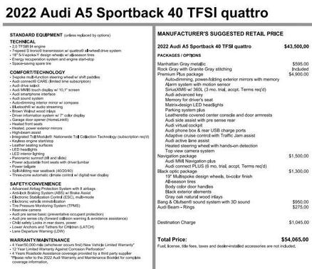 2022 Audi A5 Sportback Premium Plus