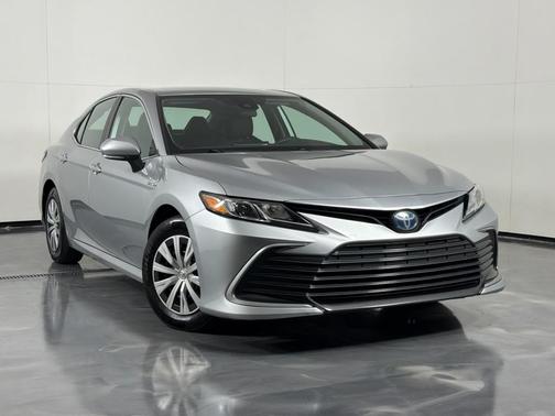 Silver 2021 Toyota Camry Hybrid LE