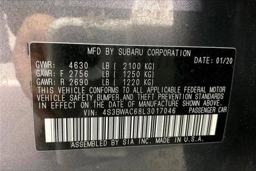 2020 Subaru Legacy Premium