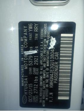 2016 Hyundai Genesis 3.8