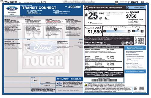 Frozen White 2019 Ford Transit Connect XLT