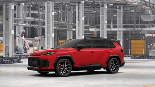 Supersonic Red with Midnight Black Metallic roof 2026 Toyota RAV4 Plug-In Hybrid GR SPORT