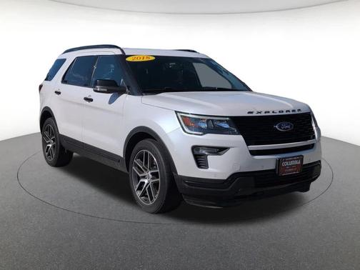 White Platinum Metallic Tri-Coat 2018 Ford Explorer Sport
