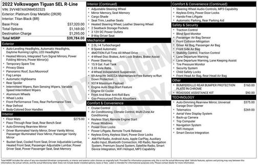 2022 Volkswagen Tiguan 2.0T SEL R-Line 4MOTION