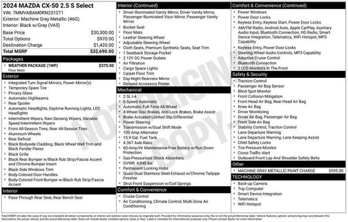 2024 Mazda CX-50 2.5 S Select Package