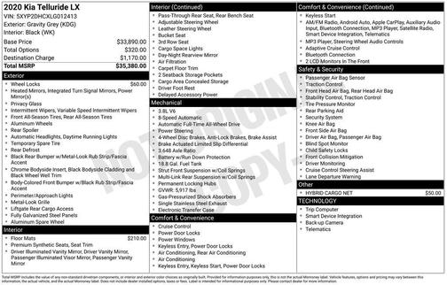 Gravity Grey 2020 Kia Telluride LX