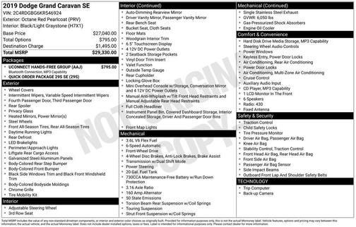 2019 Dodge Grand Caravan SE